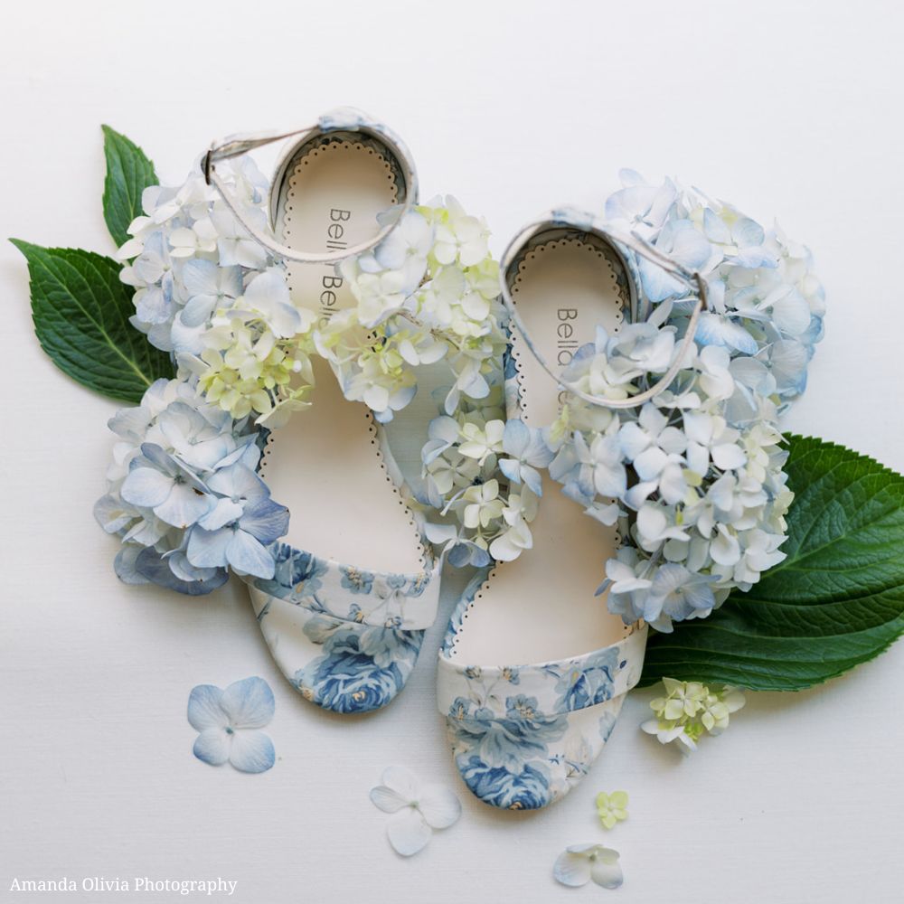 Blue Floral 2 Inch Block Heel | Bella Belle