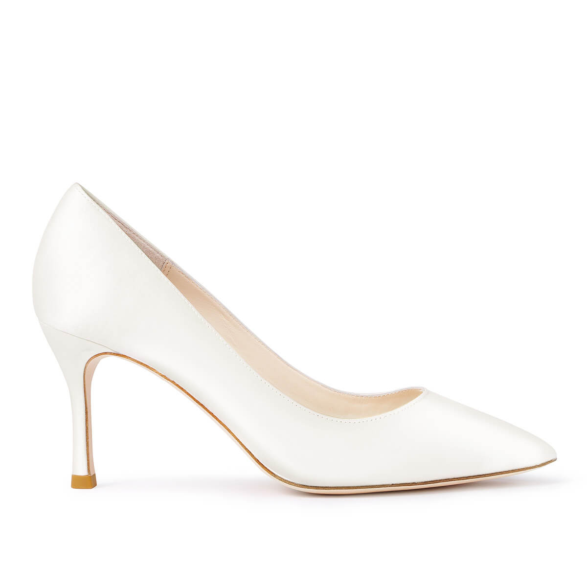 Bella Belle Diana 3 Inch White Silk Bridal Pumps