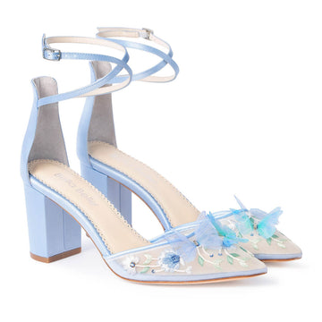 Bella belle eliza blue butterfly block heels