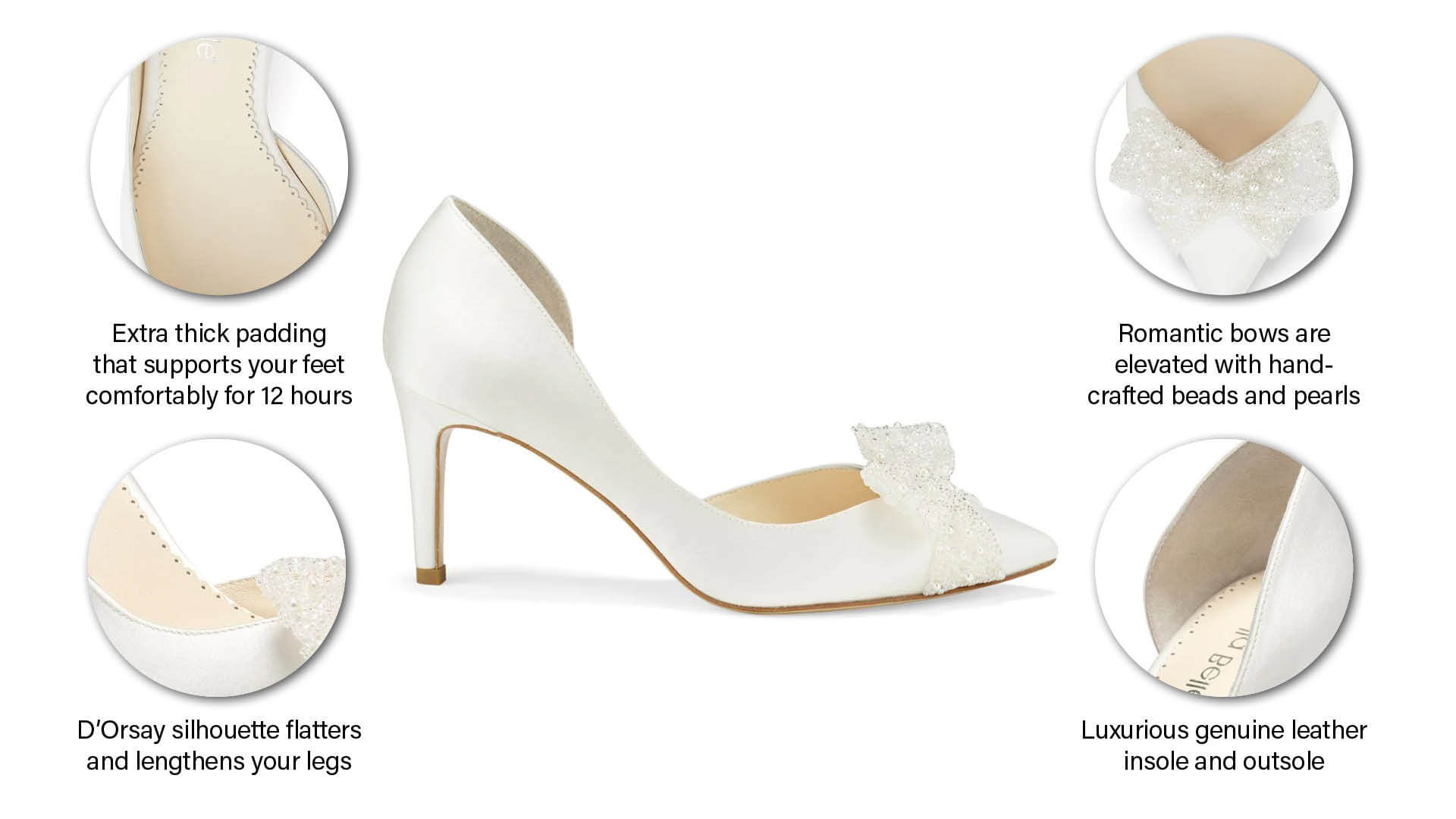 Ivory D'Orsay Wedding Heels with Bow