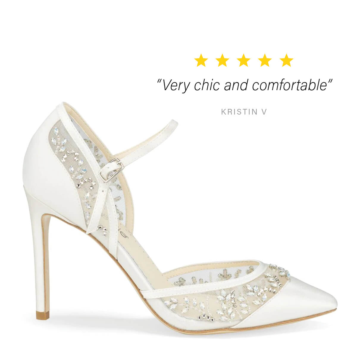 Emma D'Orsay Wedding Shoes - Crystal High Heels For Brides