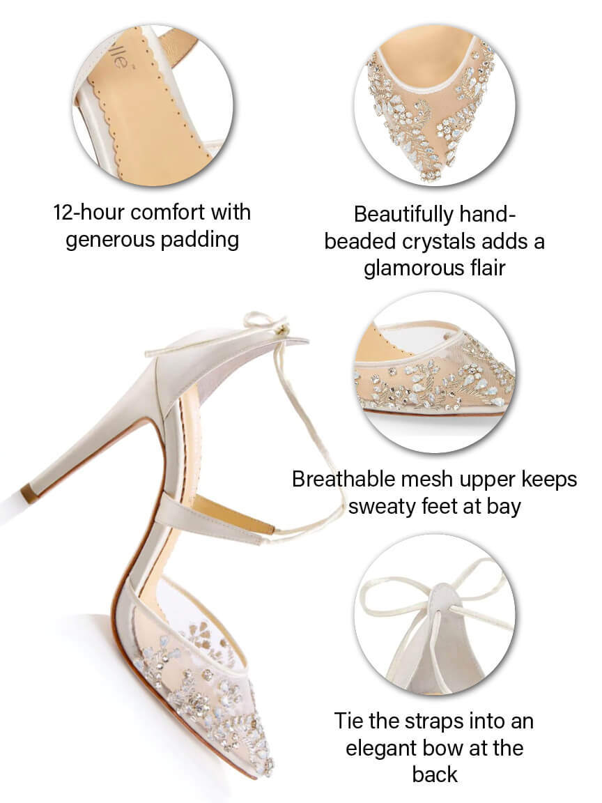 Florence Crystal Embellished Heels - Sexy Wedding Shoes