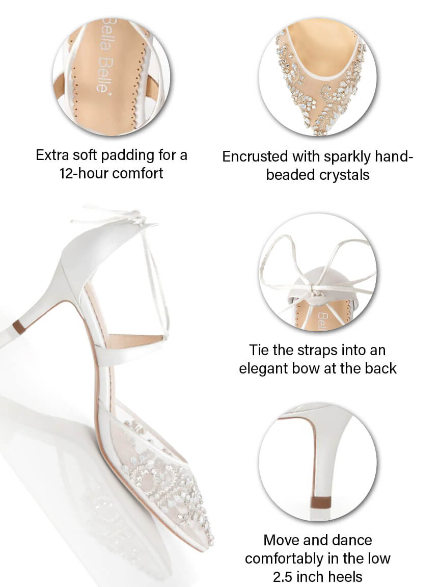 Low Heel Crystal Bridal Shoes - Frances Ivory | Bella Belle