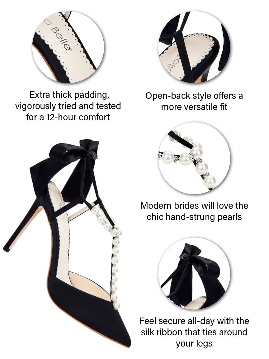 Black heels outlet with pearls