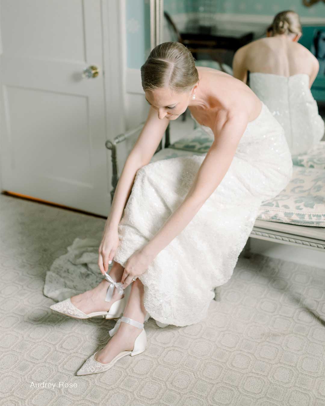 Wedding dress with flat on sale shoes