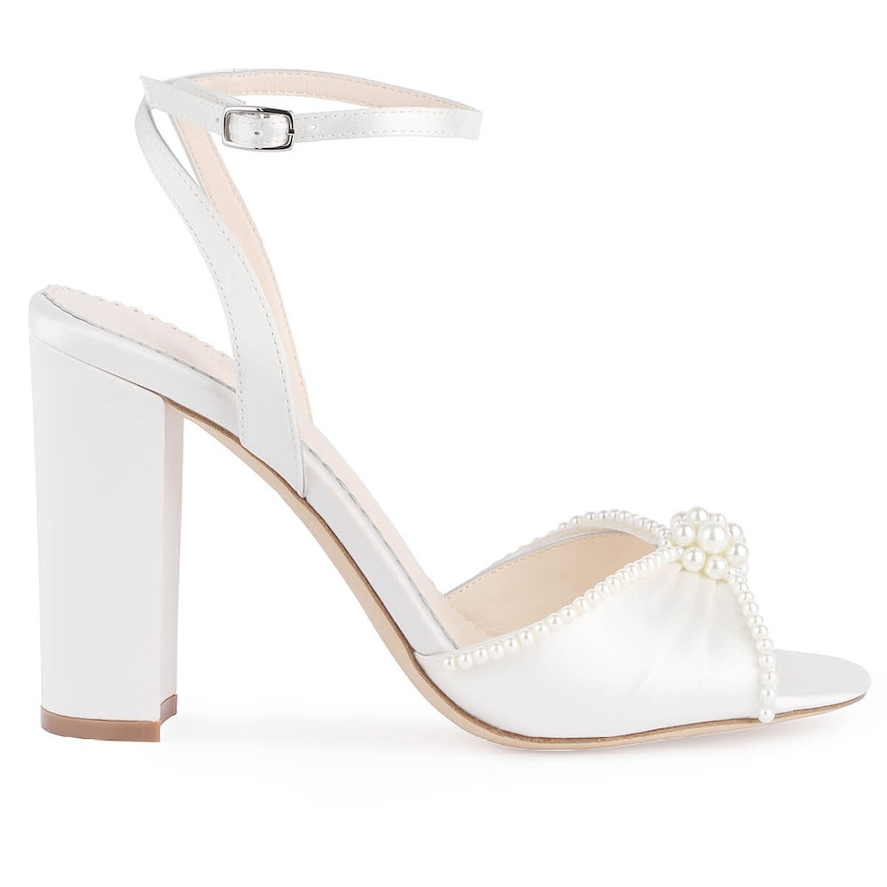 Ivory Block Heel Wedding Shoes | Block Wedding Heels – Phoenix England
