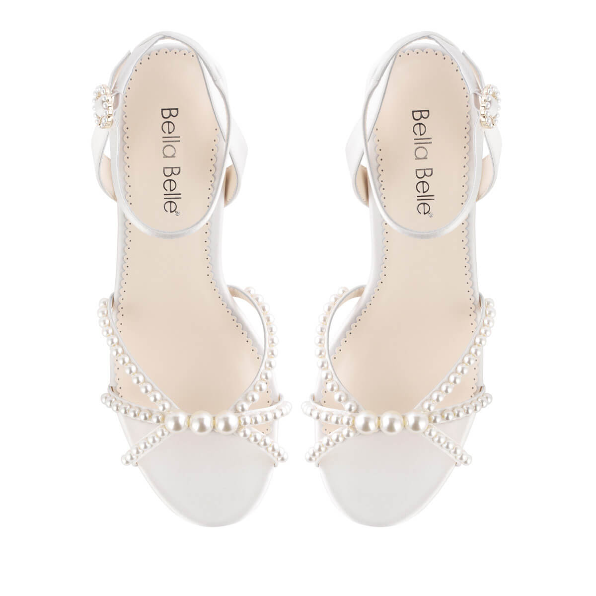 bella belle shoes lola Open Toe Strappy Pearl Platform Heels