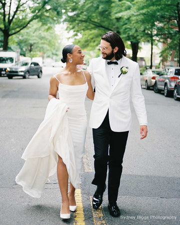 satin wedding dress