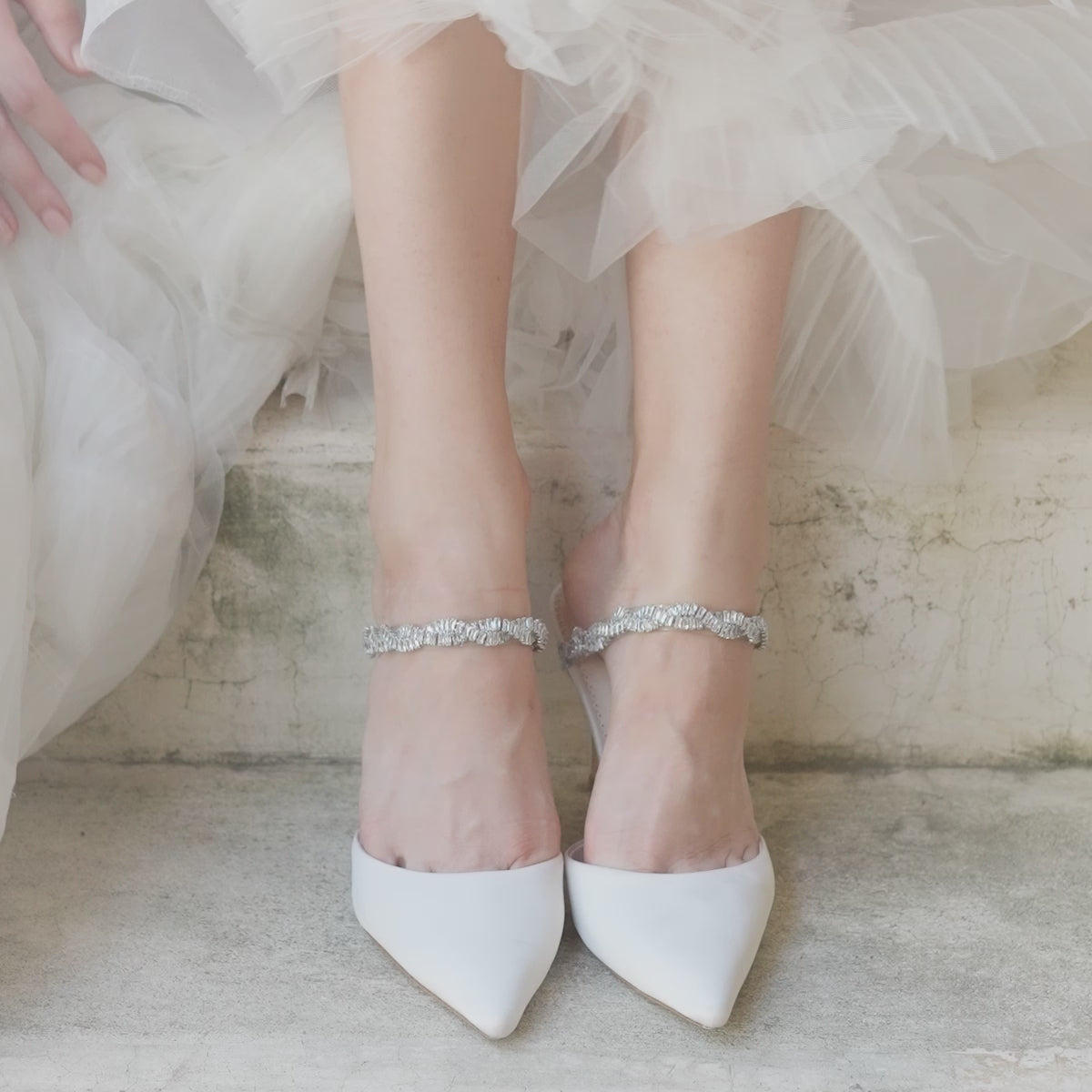 White Lace High Heels Wedding Shoes Bride Party Shoes Women Pumps Paltform  Ladies Sandals Bridal Shoes