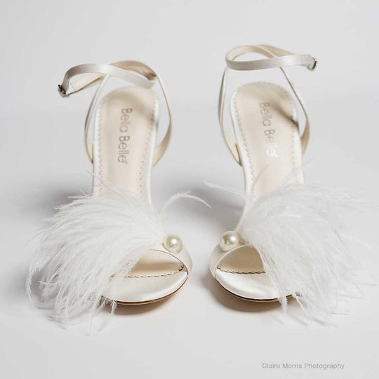 shoes with feathers