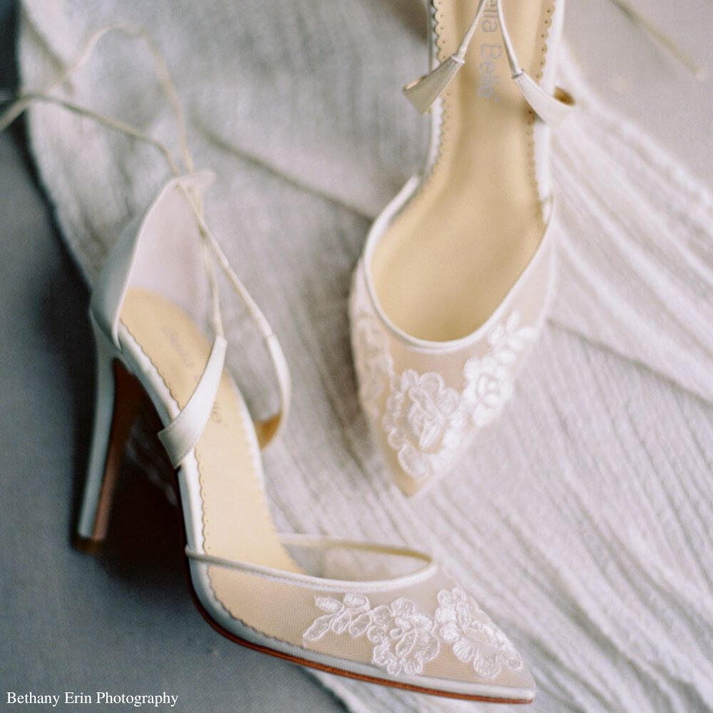 Anita Ivory Lace High Heels | Bella Belle