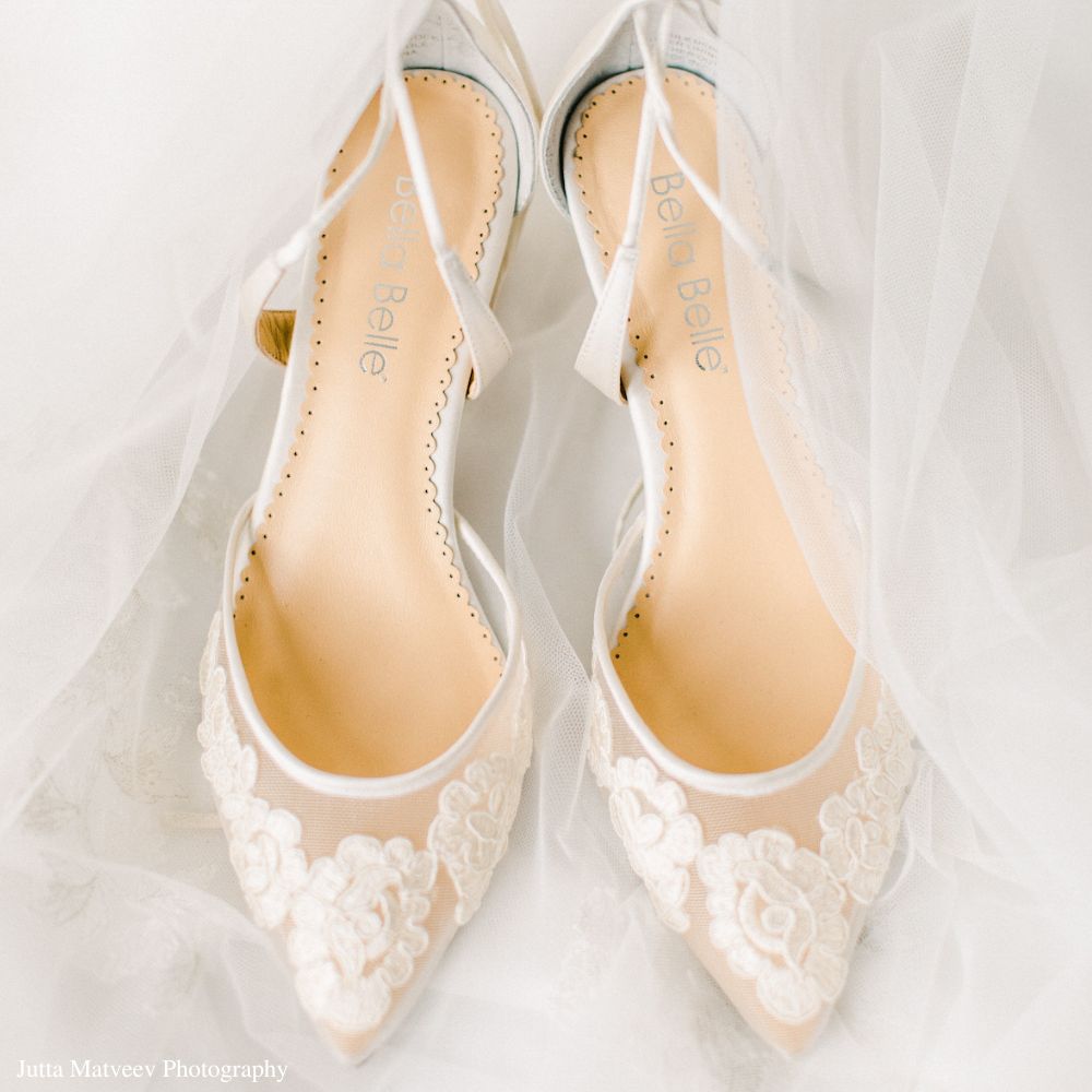 Anita Ivory Lace High Heels | Bella Belle