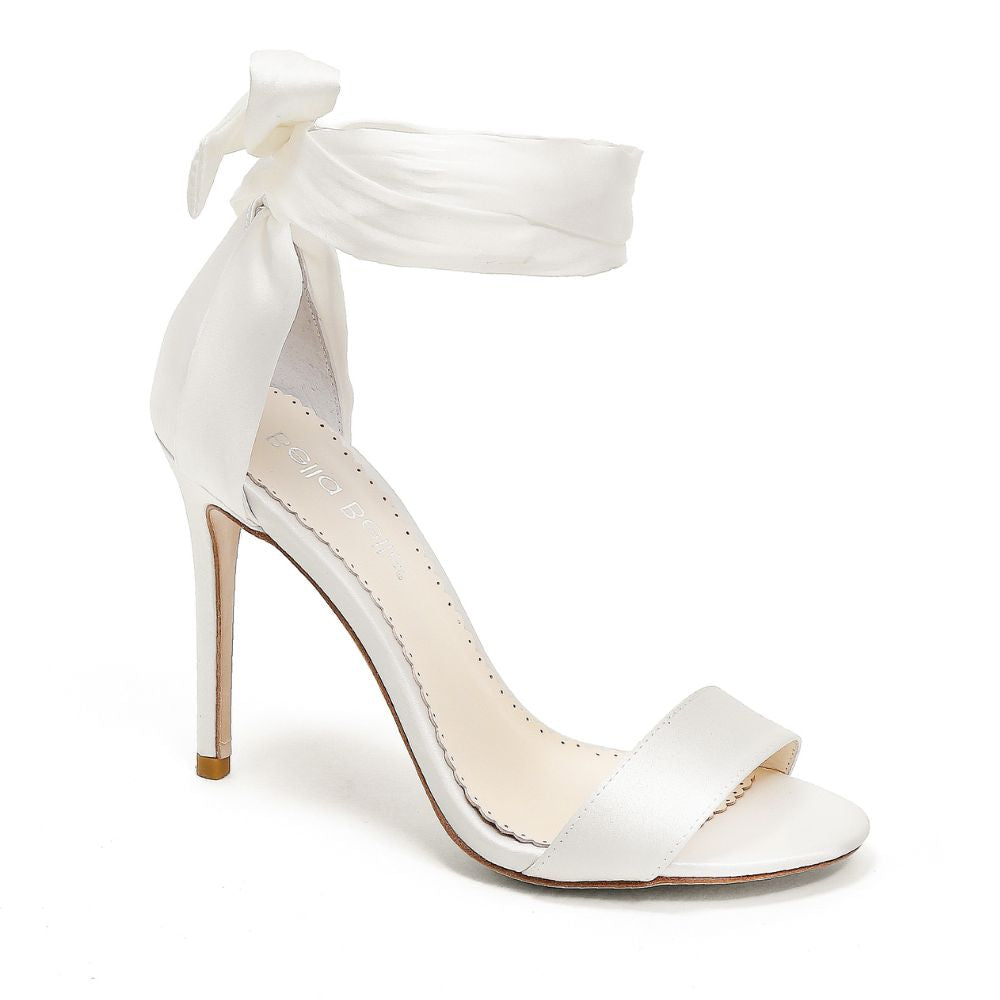 Strappy Stiletto Wedding Shoes with Ankle Ribbon - Anna