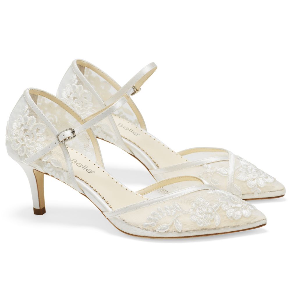 Bling Wedding Shoes, Ivory Satin and Lace Bridal Shoes With Rhinestones -  Etsy