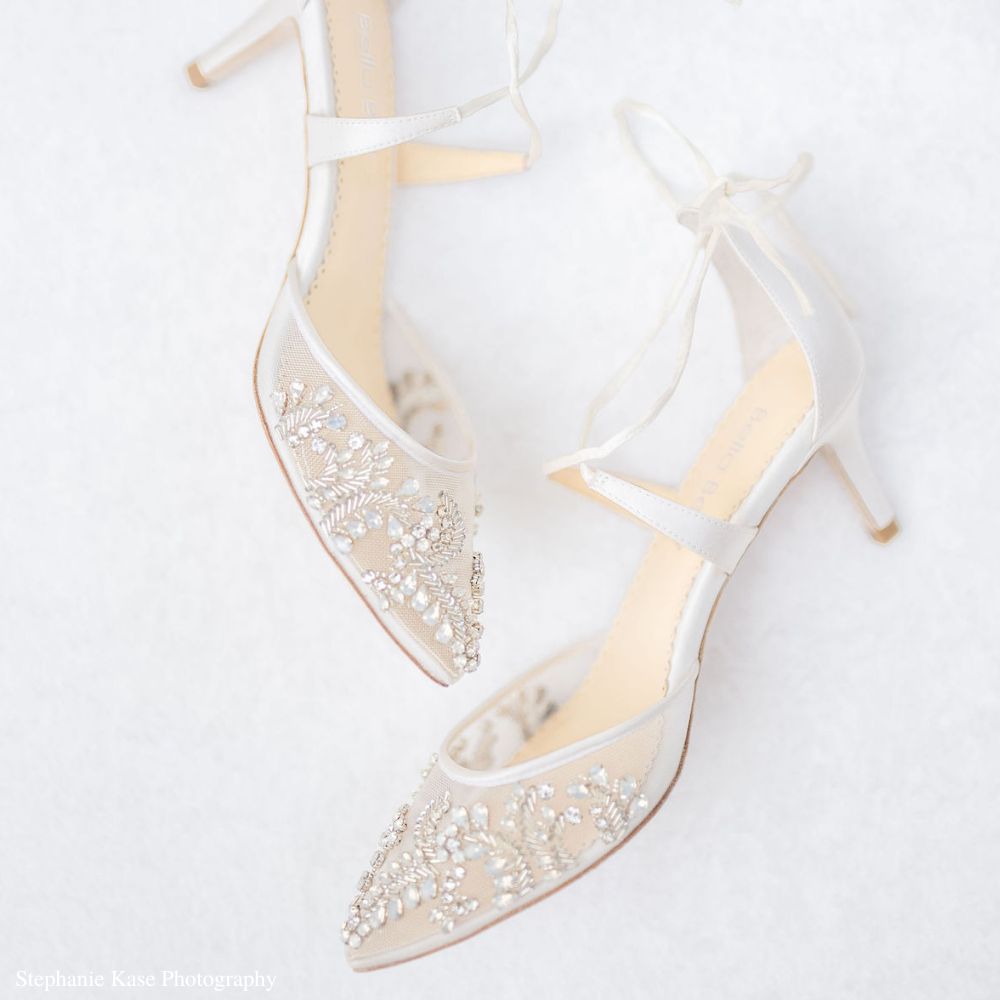 Crystal shoes low store heel