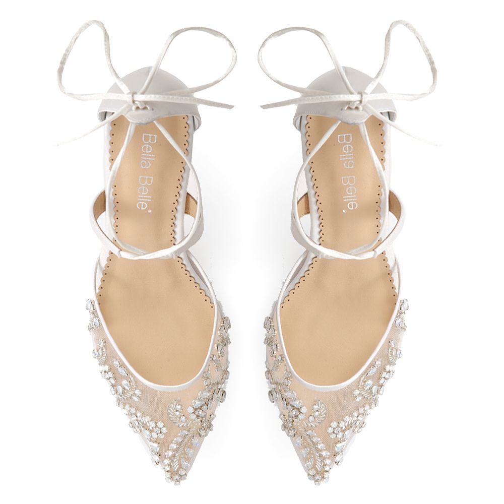 Perfect Bridal Eliza Shoes - Ivory Satin - Crystal Bridal Accessories