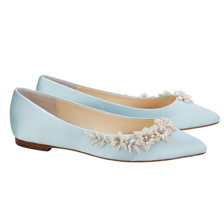 Bella Belle Women s Blue Wedding Bridal Shoes Flats Size 8.5