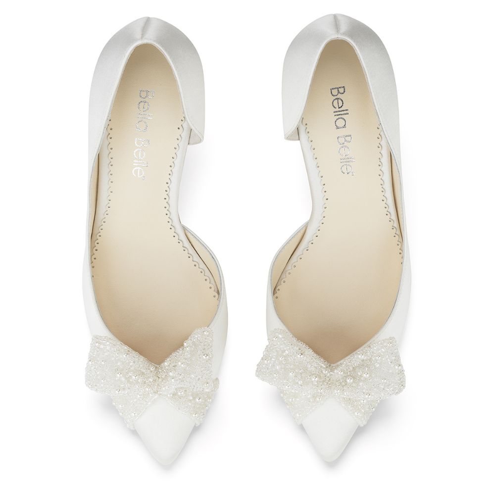 Ivory D'Orsay Wedding Heels with Bow