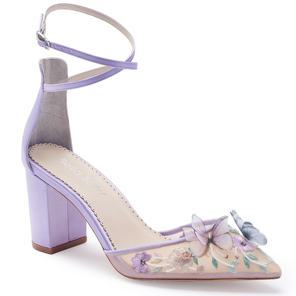 Lavender Rhinestone Party Shoe Low Heels, Lilac Pointed Toe Beaded Heels,  Simple Glam Wedding Guest Shoe, Handmade Purple Party Shoe - Etsy