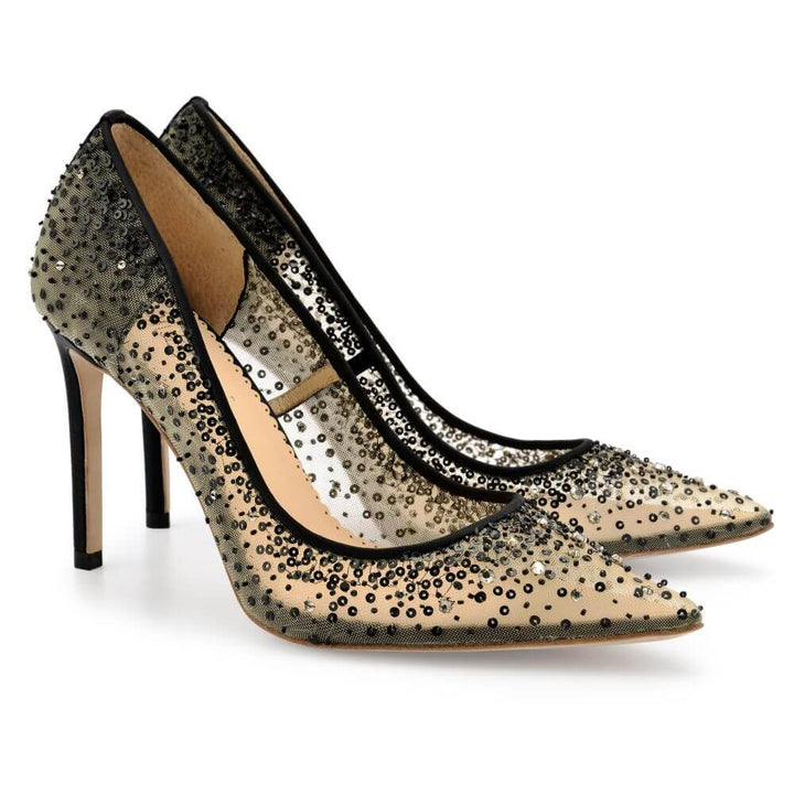 Sequin low heel orders shoes