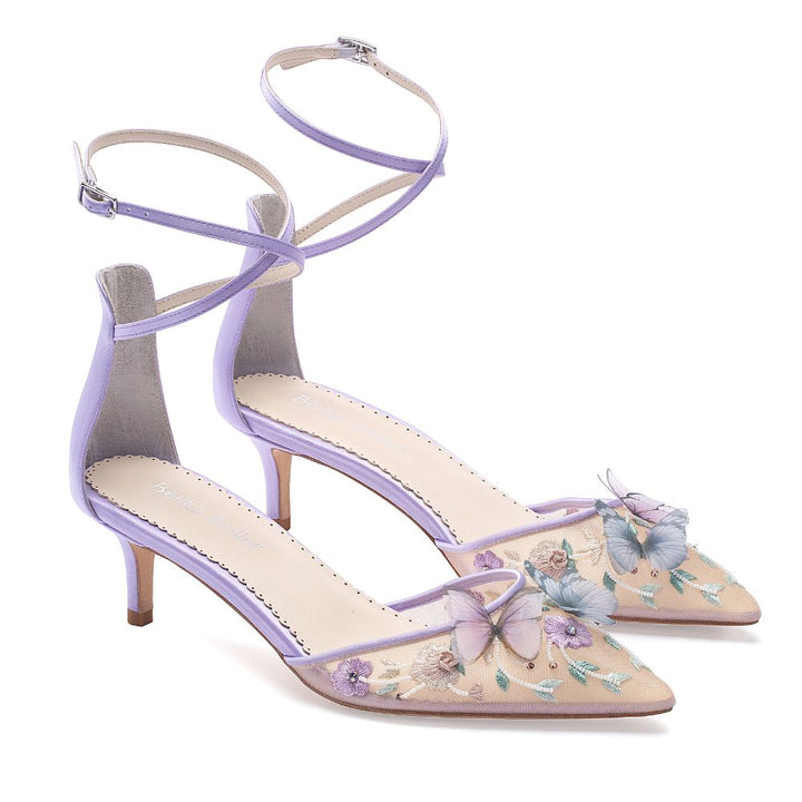 Lilac kitten heel shoes best sale