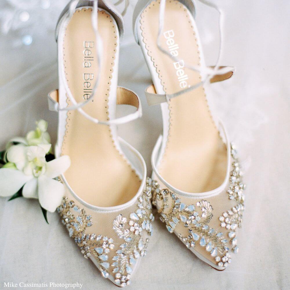 Cinderella Sparkly Champagne Crystal Rhinestone Wedding Shoes 2023 Leather  10 cm Heels