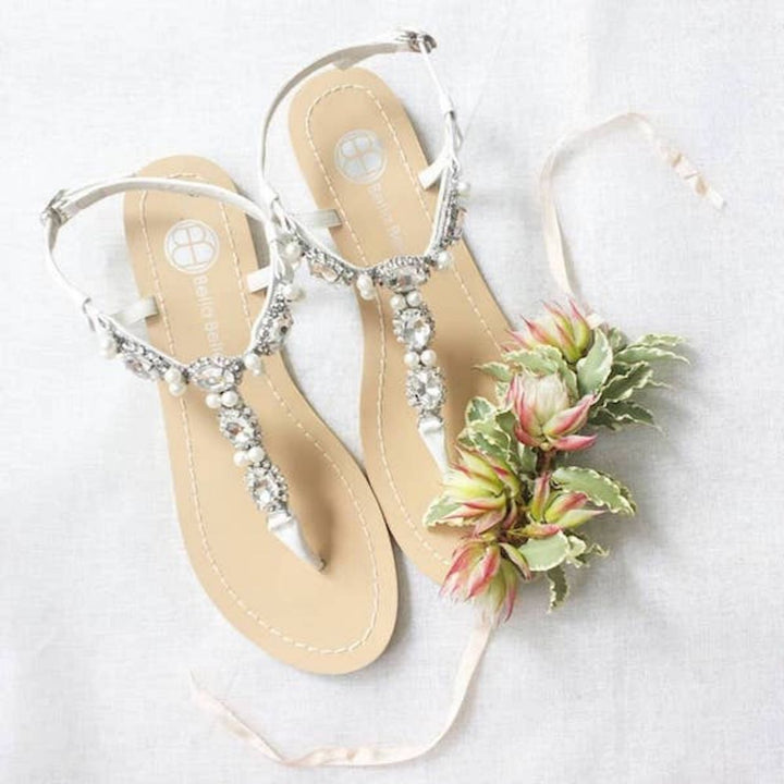 Bridal Sandals, Wedding Sandals, White shops Sandals, Wedding Shoes, Pearl Sandals, Pom Pom Sandals, ''Hamsa'