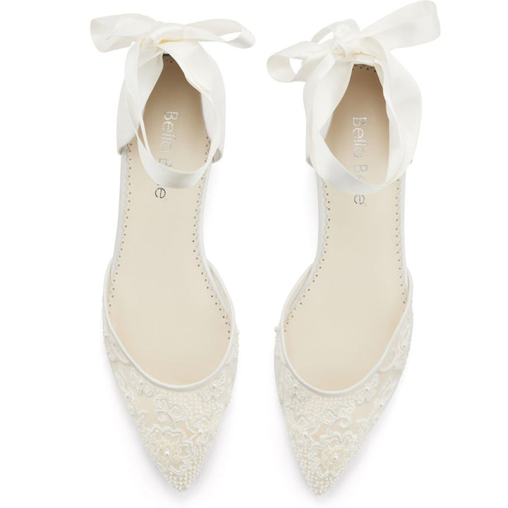 Ivory lace flat shoes orders