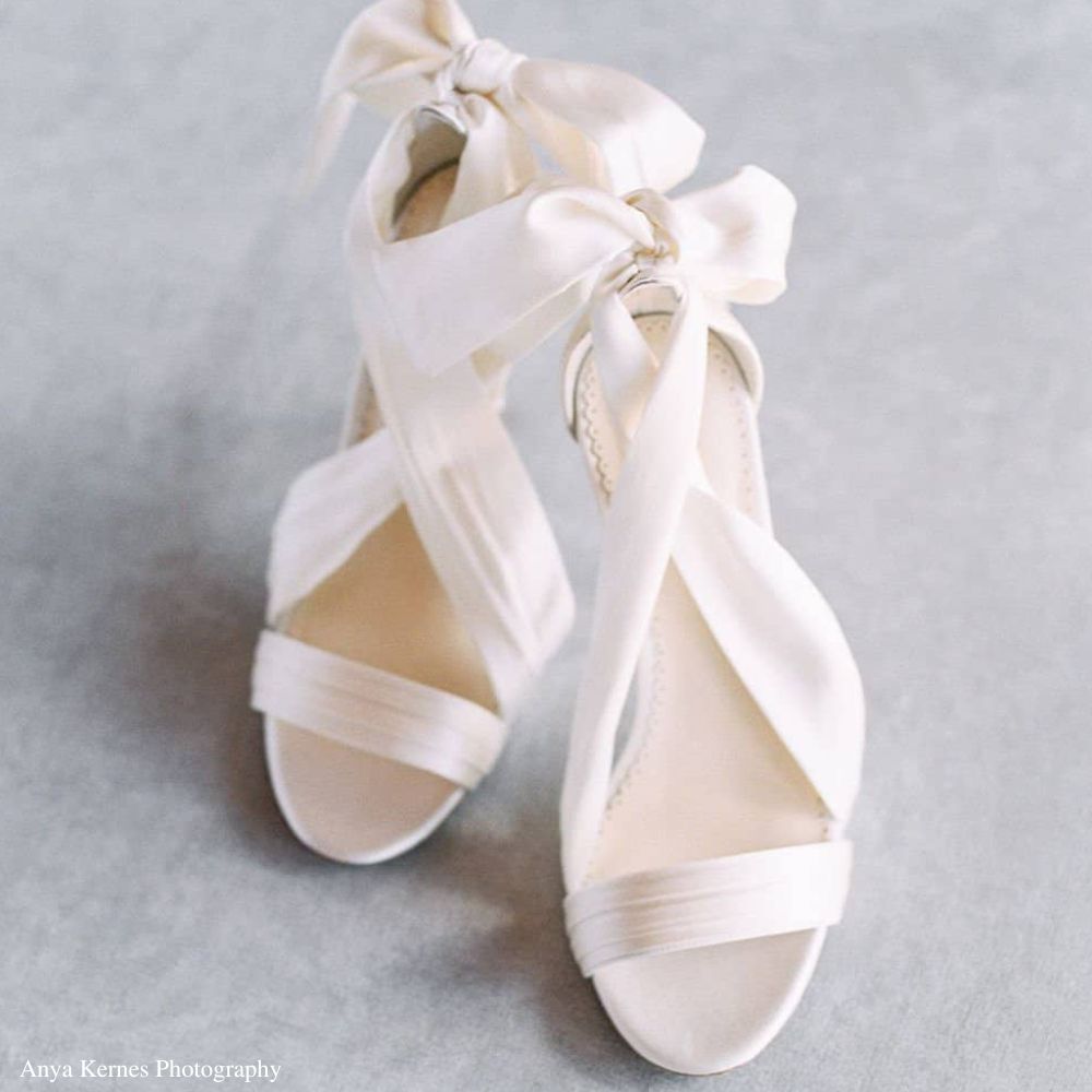 Ribbon deals bridal shoes