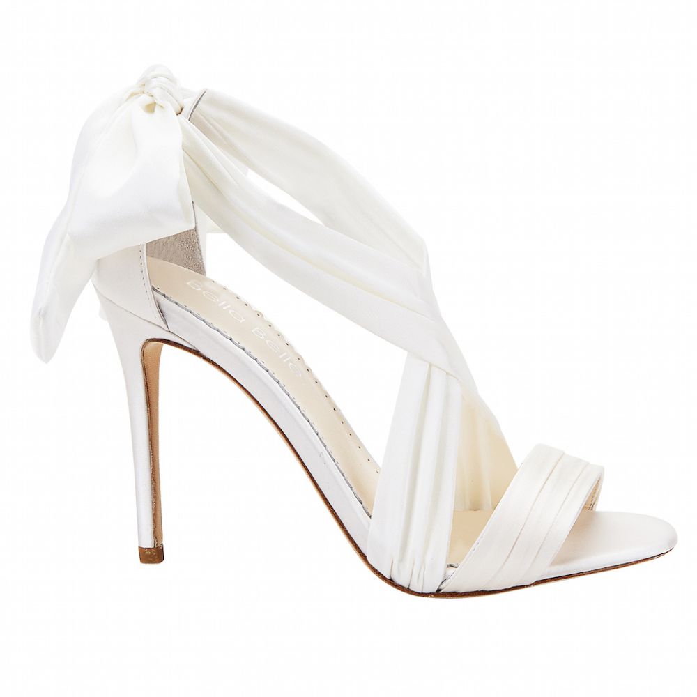 White satin wedding outlet heels