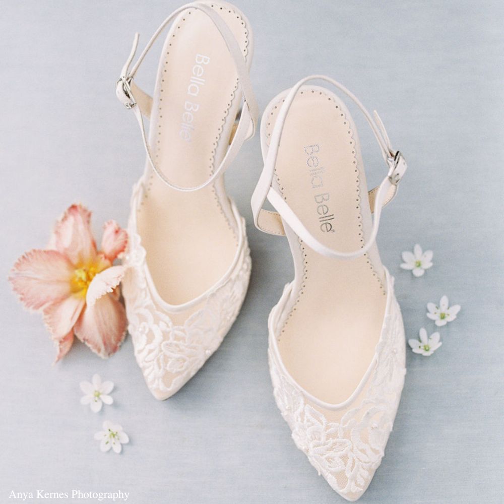 Floral low outlet heel shoes