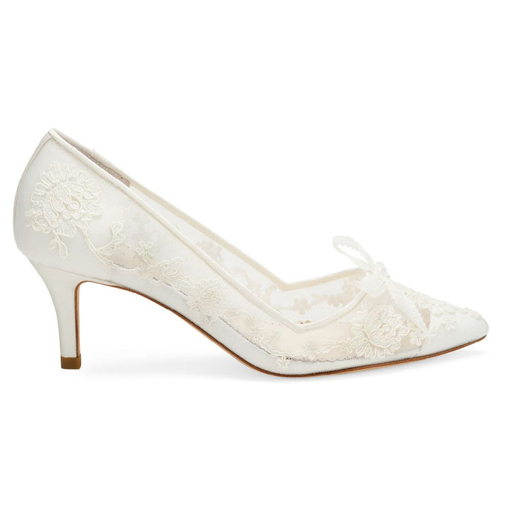 Blanche Bridal Summer outlet Shoe, The Romantic Cream Low Heeled Vintage Inspired Wedding Kitten Heel