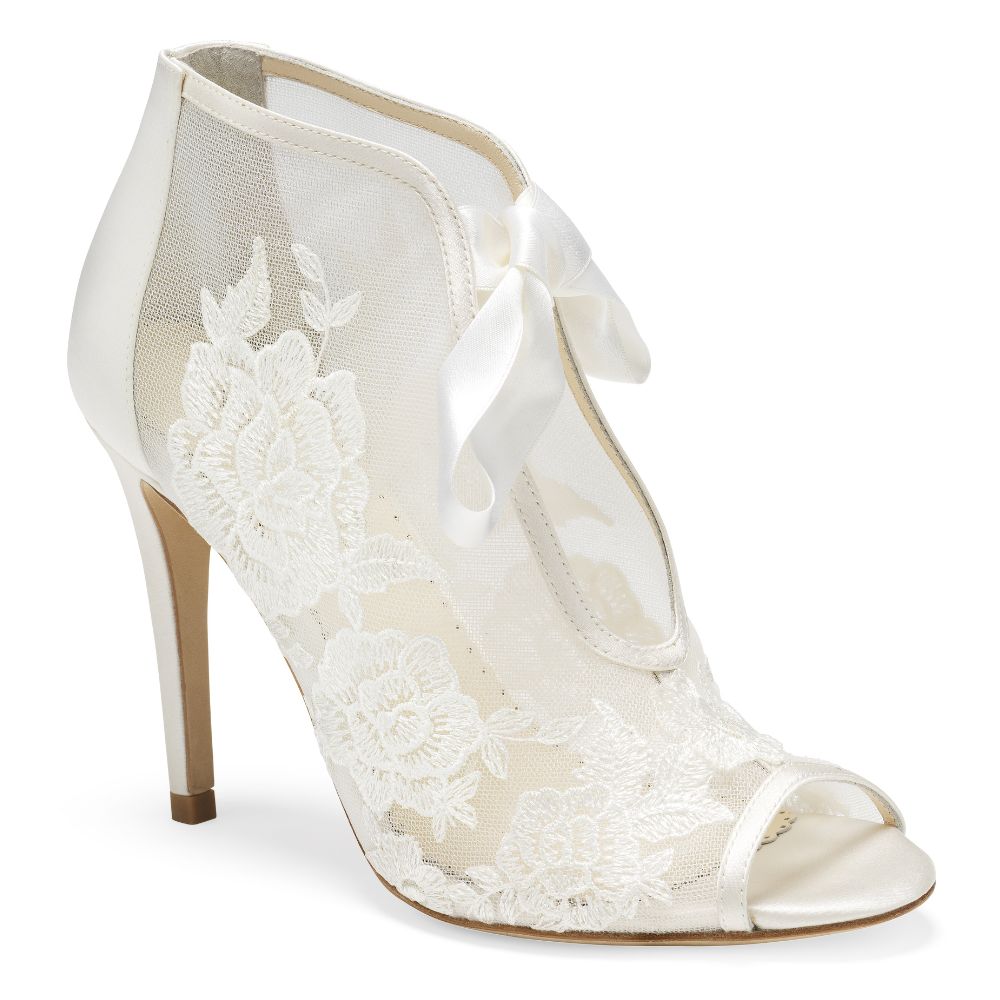 White lace outlet ankle boots wedding