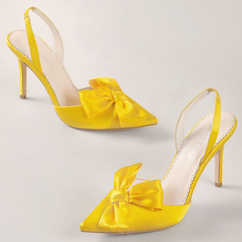 Women's Mustard Yellow Open Toe Block Heels