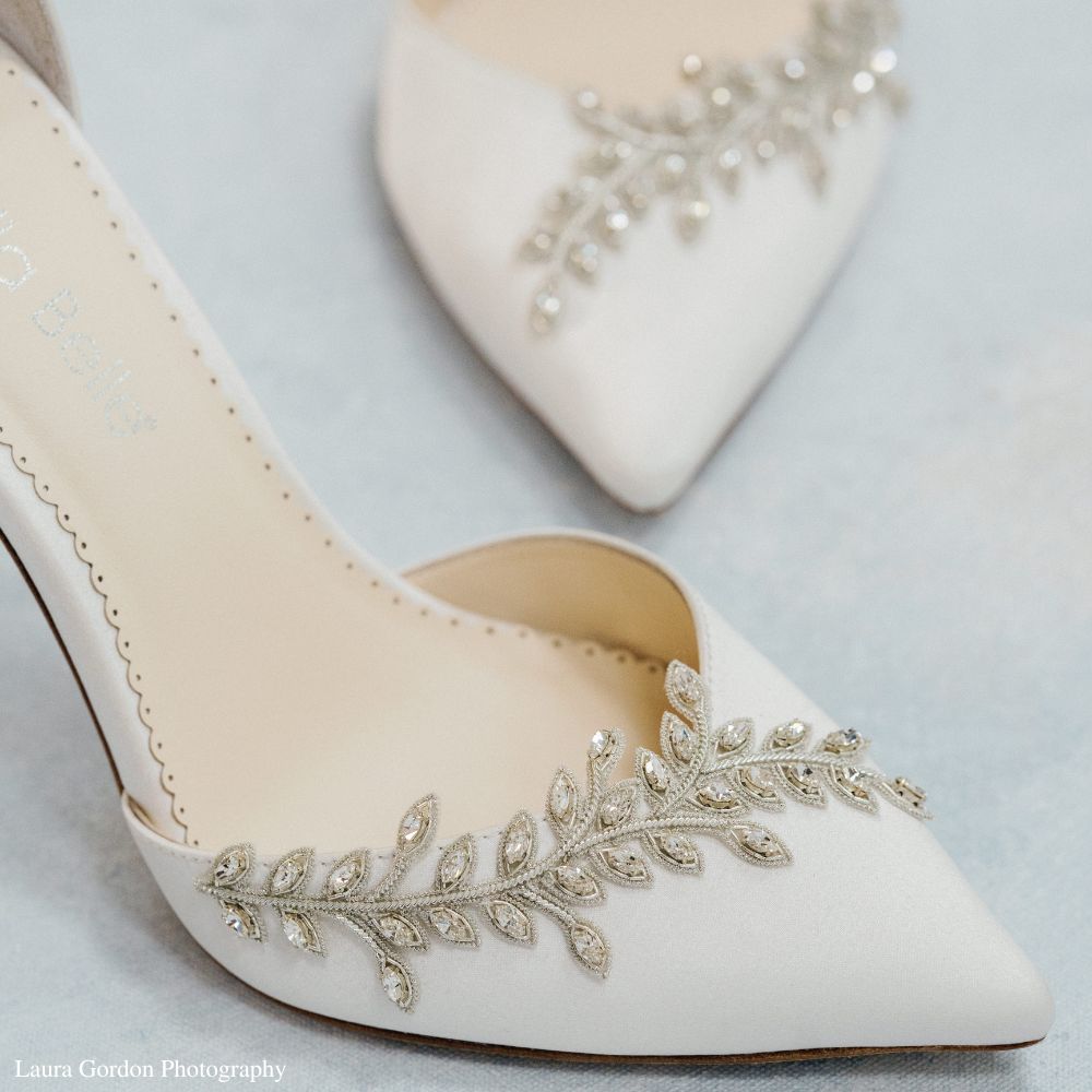 LADIES WEDDING SHOES WOMENS HIGH HEELS PROM SATIN BRIDAL WHITE IVORY COURT  SHOES | eBay